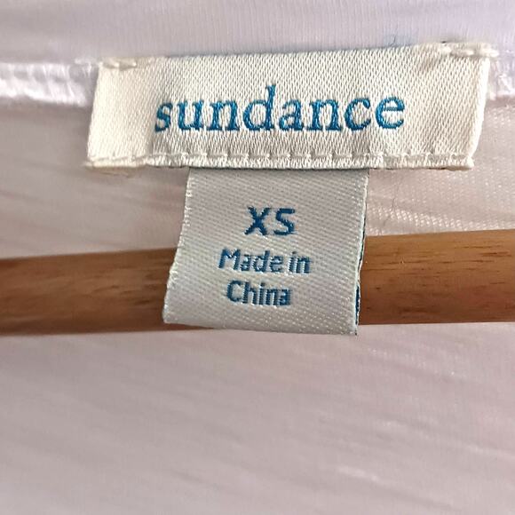 Sundance SZ XS Sleeveless V-Neck White Asymmetrical Ruffle Peplum Top - Picture 3 of 7